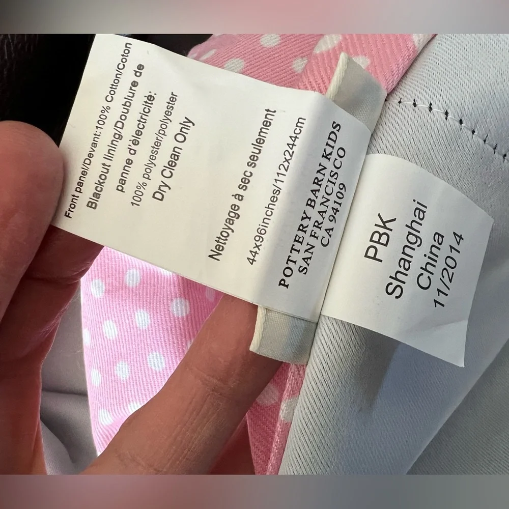 Pottery Barn Lined Blockout Pink Polka Dot Drapes